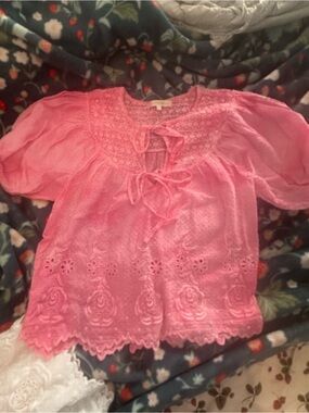 Love Shack Fancy Tie-Front Top